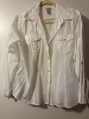 Chico's White Collared Shirt with Silver Label 3/$25